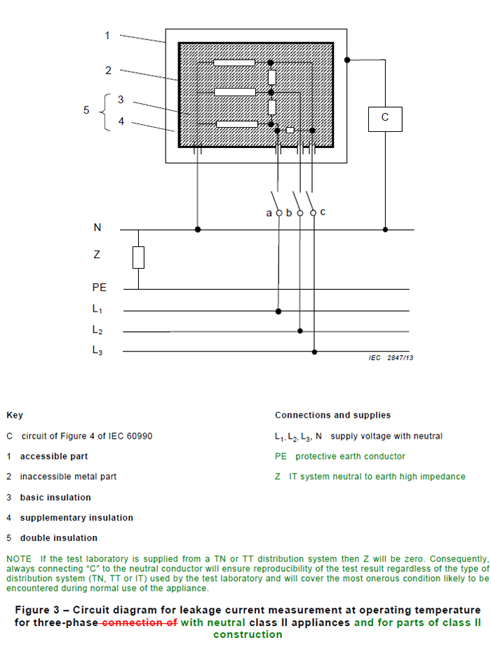 IEC60335-1 图3 三相Class II漏电流测试网络(图1)