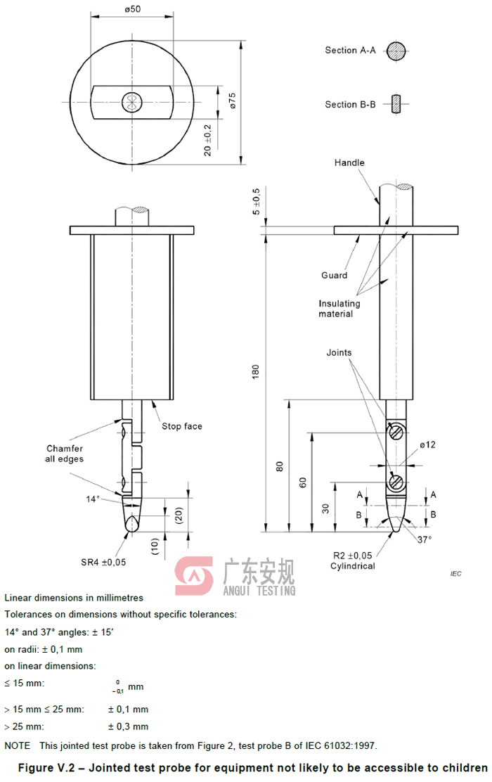 IEC62368 图V.2标准试验指(图1)