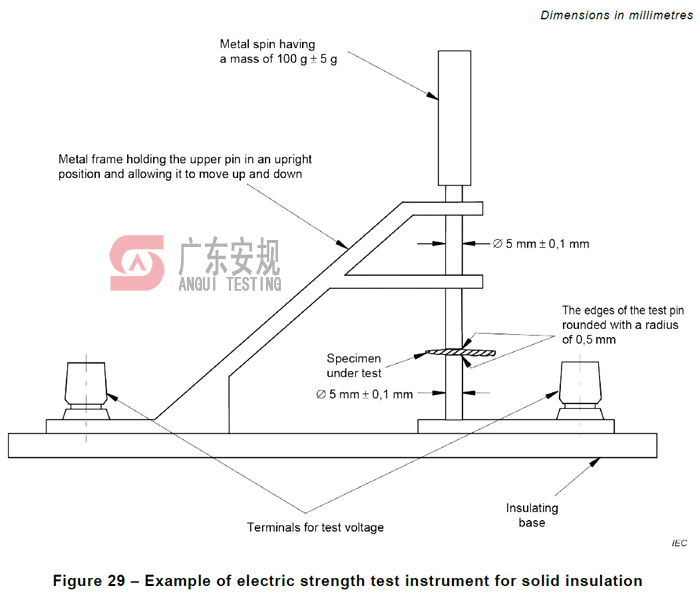 IEC60598接触电流IEC62368 图29抗电强度试验装置（又名薄层材料抗电强度试验装置）测试网络G.2及G.3(图1)