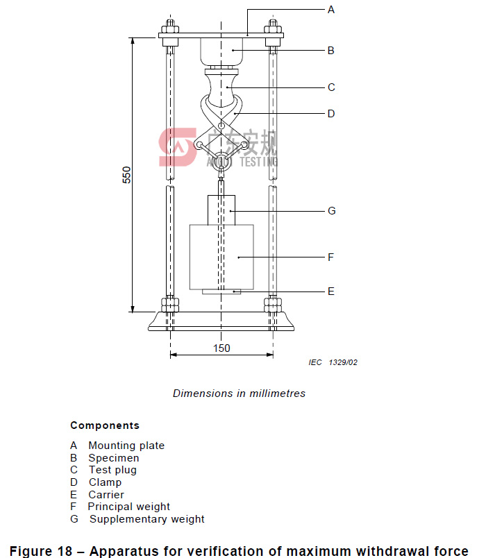 IEC 60884 图18 最大拔出力试验装置(图1)