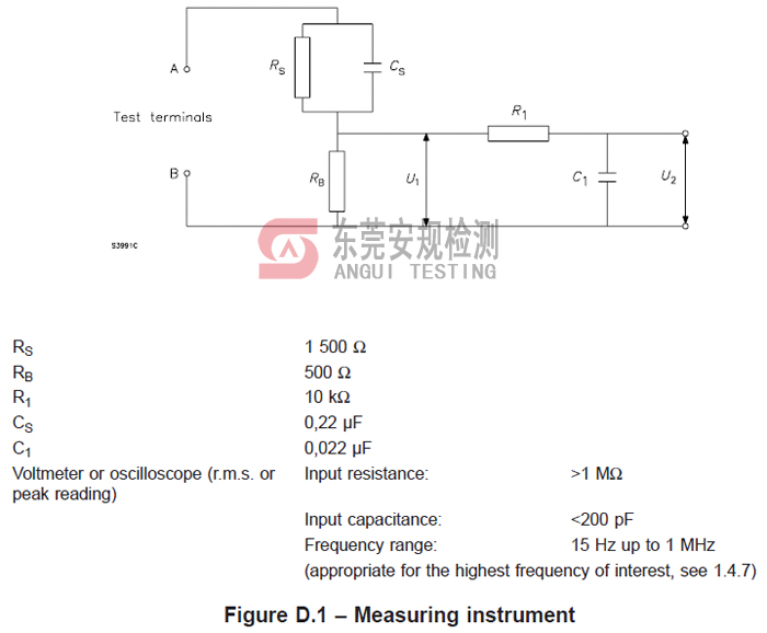 IEC60950接触电流测试网络