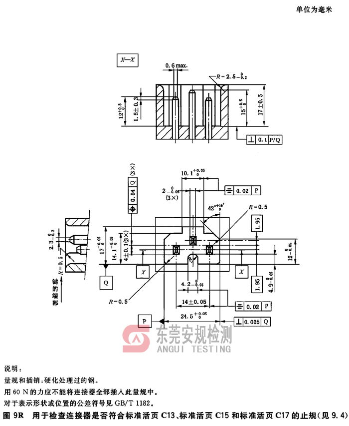 IEC60320耦合器量规图9R连接器C13C15C17